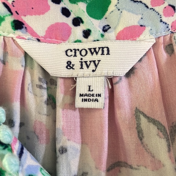 Crown & Ivy perfectly boho coastal leisure flowy comfy artsy watercolor paisley - Picture 7 of 8